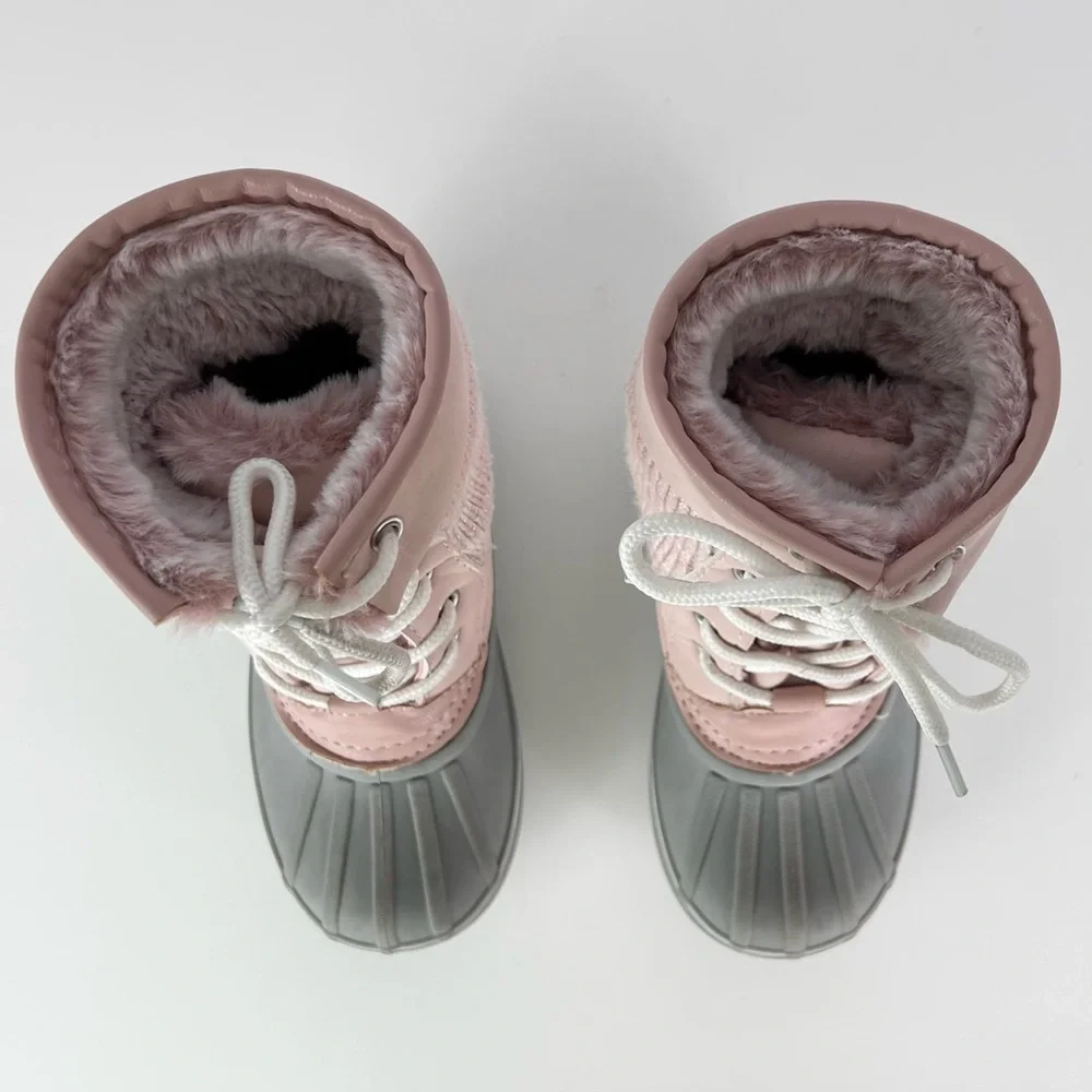 LONDON FOG PINK SPARKLY WARM LINED SNOWBOOTS - Picture 10 of 11